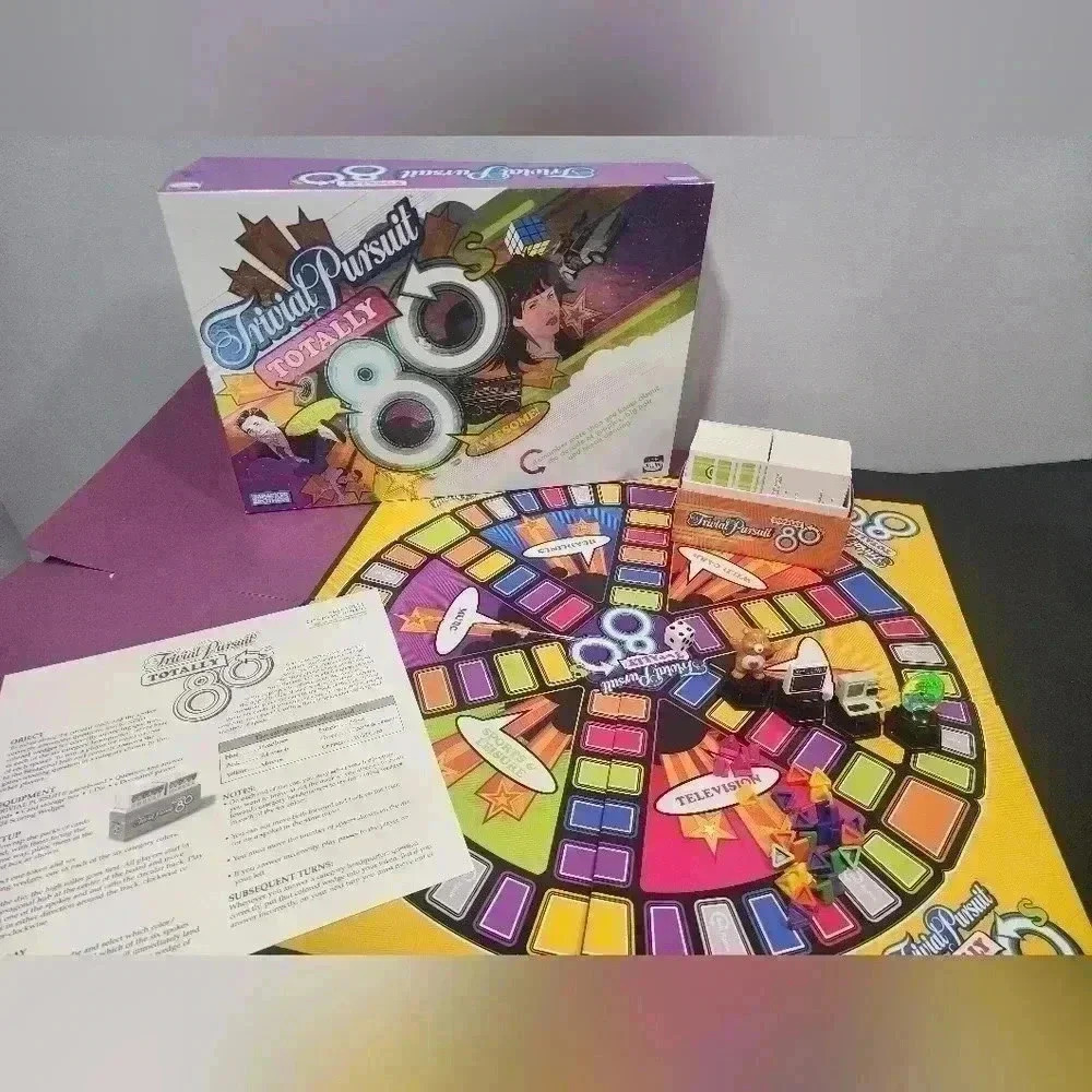 Trivial Pursuit Explore the world 80's Game Parker Brother Vintage COMPLETE